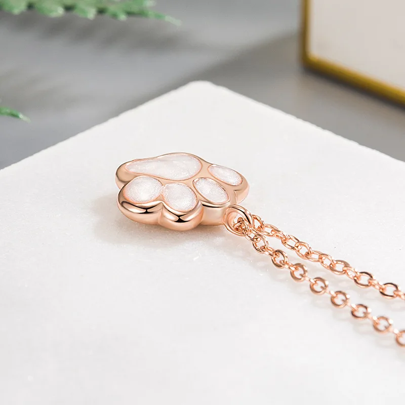 MALIA – Elegante Halskette mit süßem Pfotenanhänger aus hochwertigem Sterlingsilber