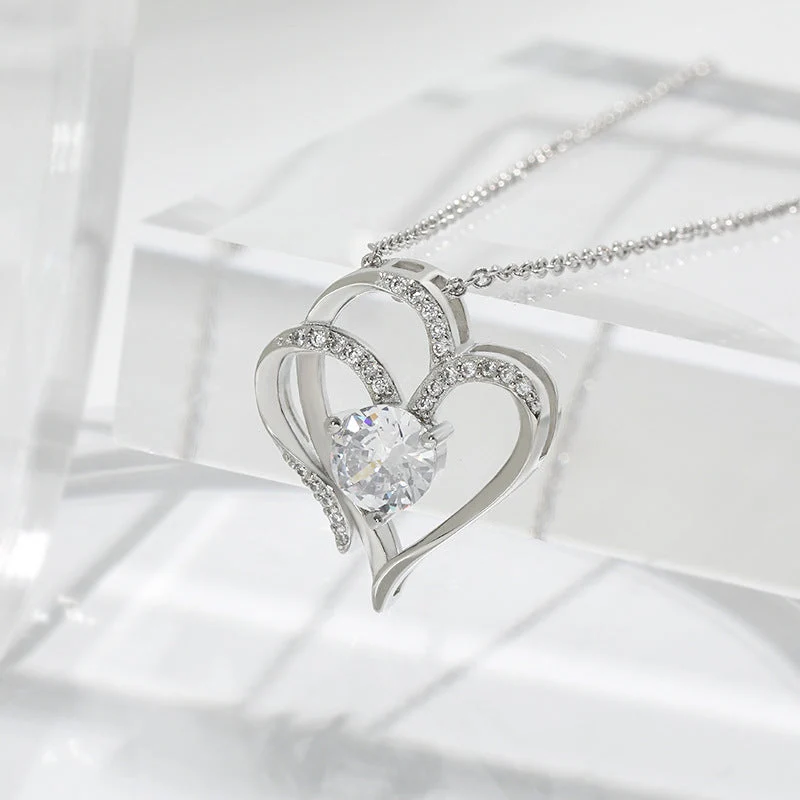 ELENYA – Elegante verstellbare Damen-Halskette mit bezauberndem Doppelherz & funkelnden Zirkonia für einen stilvollen Look