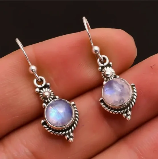 Mondstein Opal Vintage Ohrringe