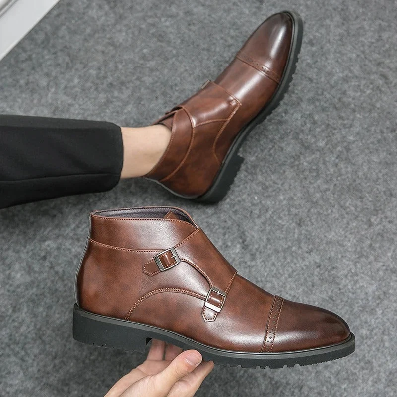 Herrenstiefel | Geschlossene Form doppelte Schnallen über Knöchel