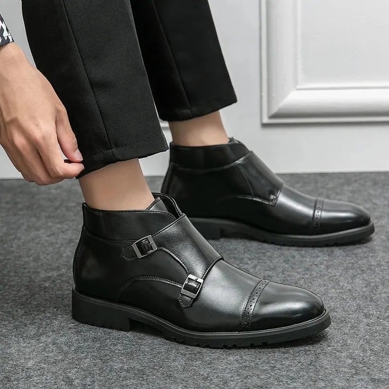 Herrenstiefel | Geschlossene Form doppelte Schnallen über Knöchel