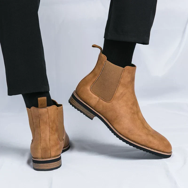 Herrenstiefel | Elastische Seiten Schlupfform über Knöchel