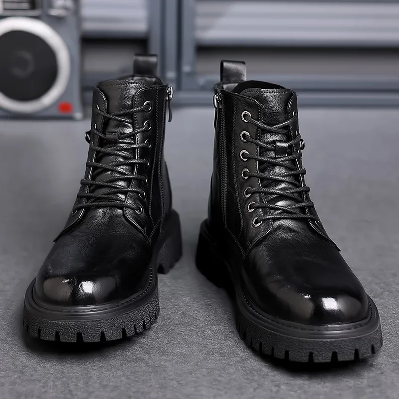 Herrenstiefel | Vordere Schnürung geschlossene Form über Knöchel