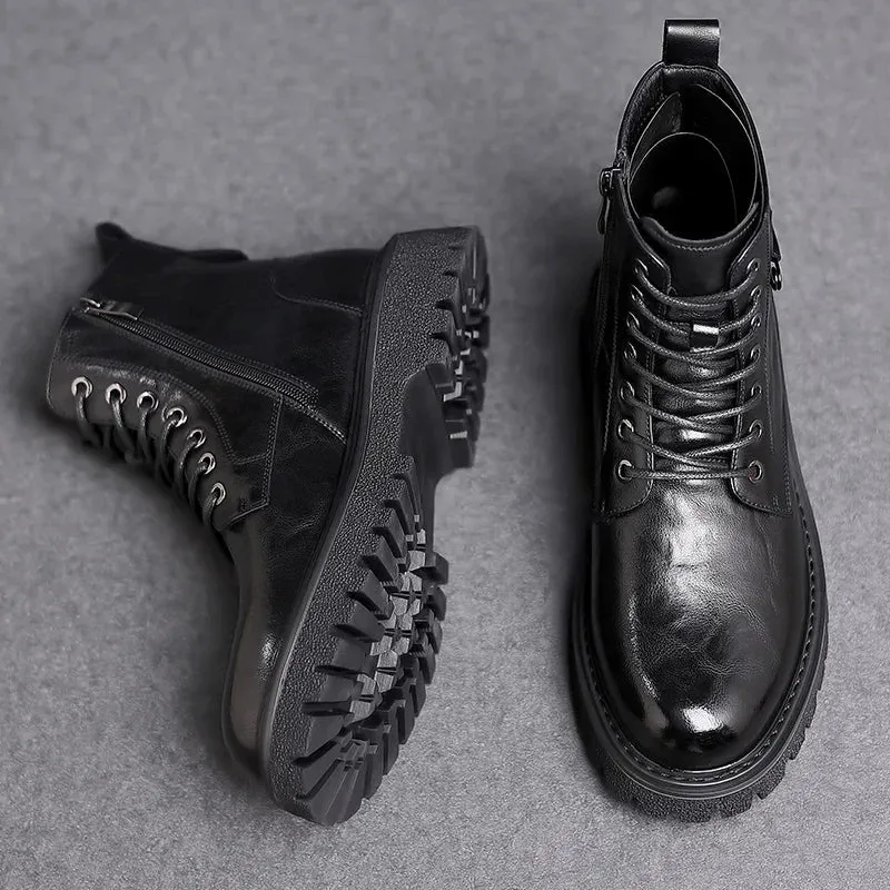 Herrenstiefel | Vordere Schnürung geschlossene Form über Knöchel