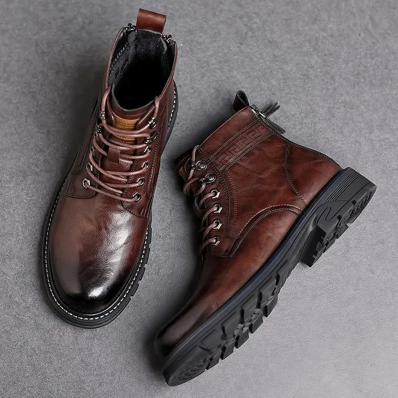 Herrenstiefel | Vordere Schnürung geschlossene Form über Knöchel
