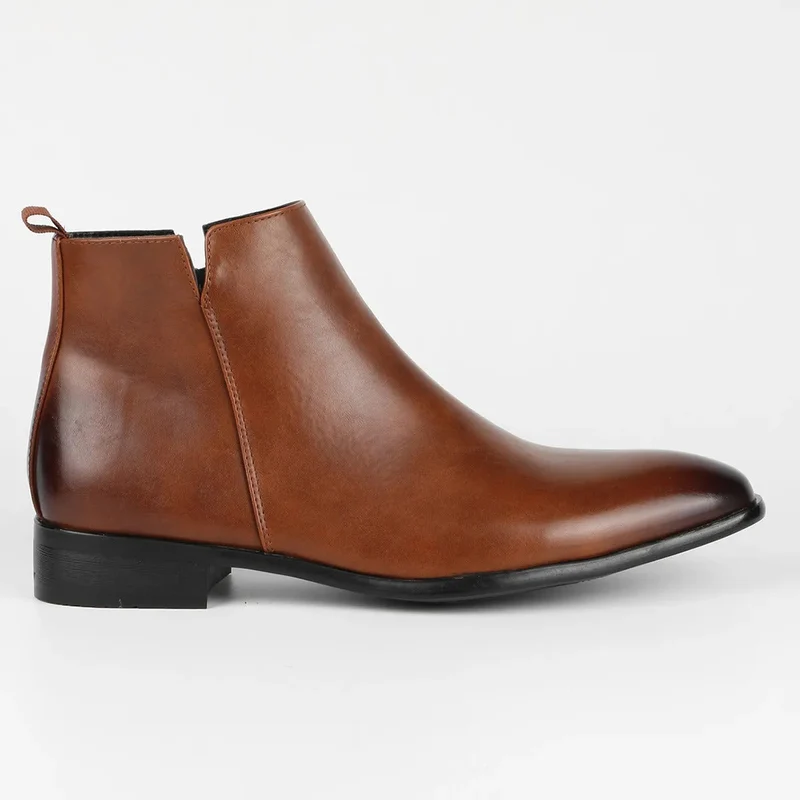 Herren Stiefel | Glatte Schaftform mit elastischem Seiteneinsatz