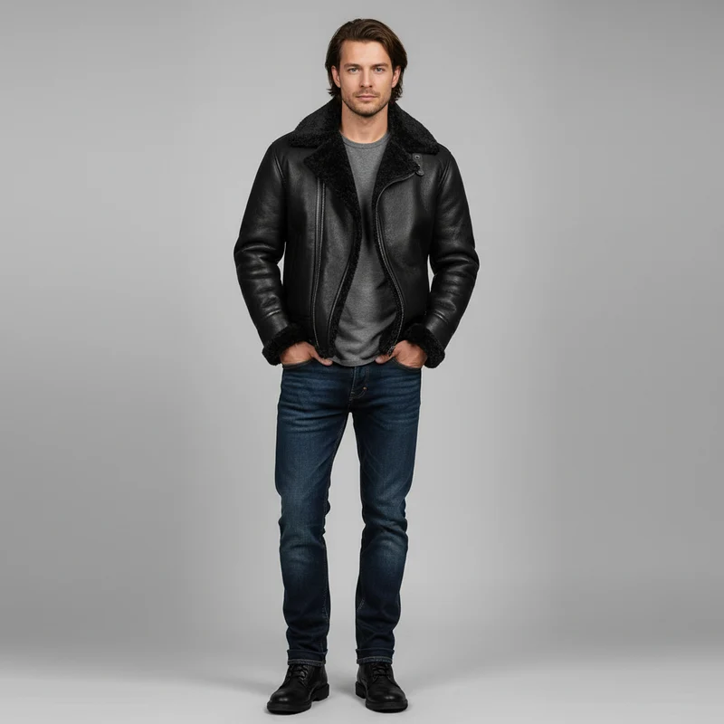 Herren Winterjacke | Langer Schnitt mit klarer Frontstruktur