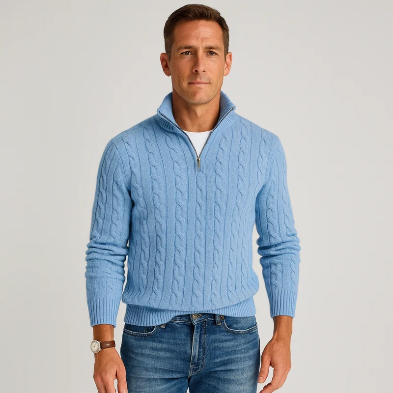 Herren Pullover | Stehkragen mit teilweiser Öffnung