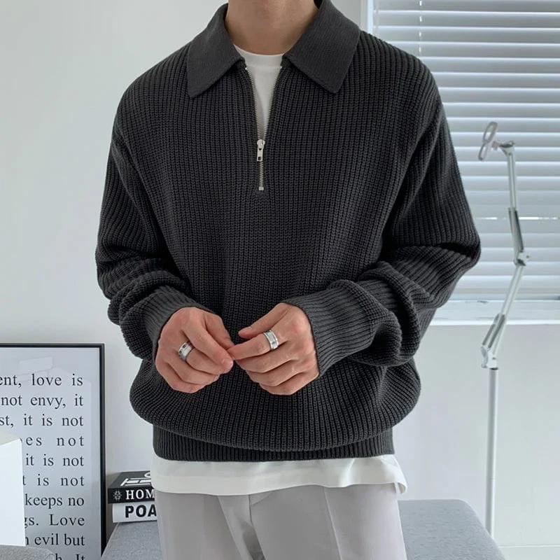 Herren Pullover | Durchgehender Reißverschluss klare Silhouette