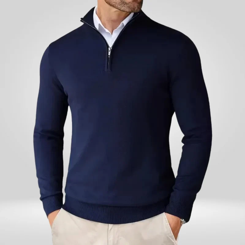 Herren Pullover | Reißverschlusskragen schmale Linienführung