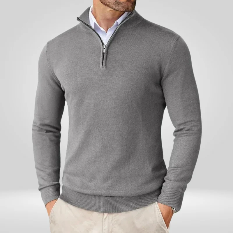 Herren Pullover | Reißverschlusskragen schmale Linienführung