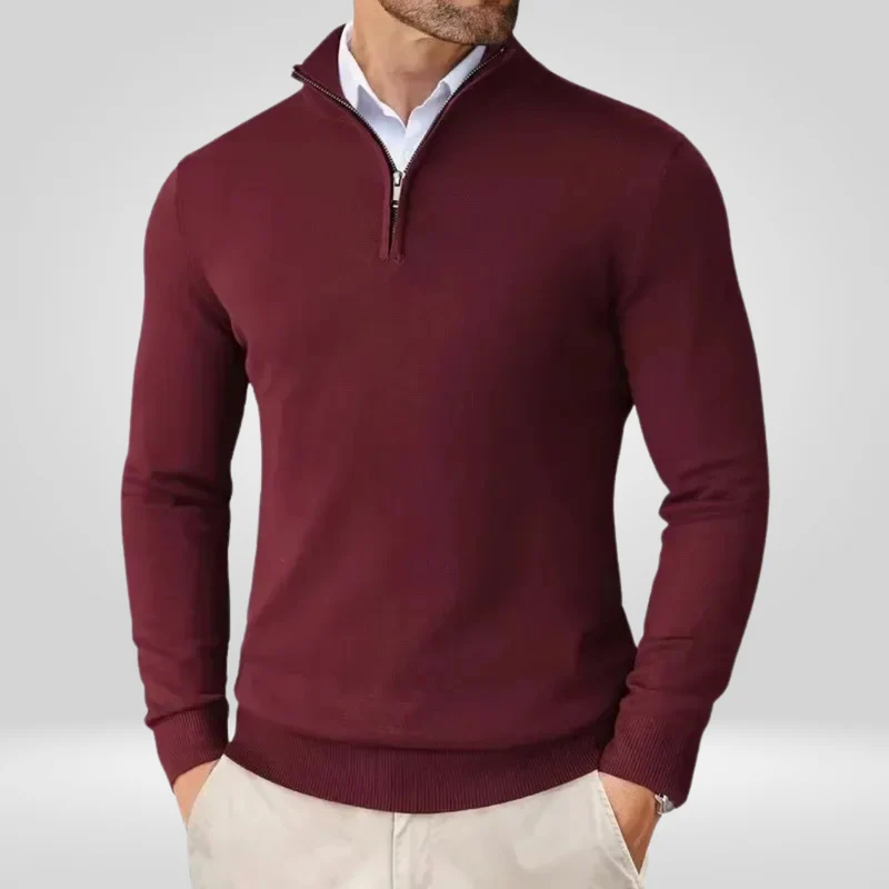 Herren Pullover | Reißverschlusskragen schmale Linienführung