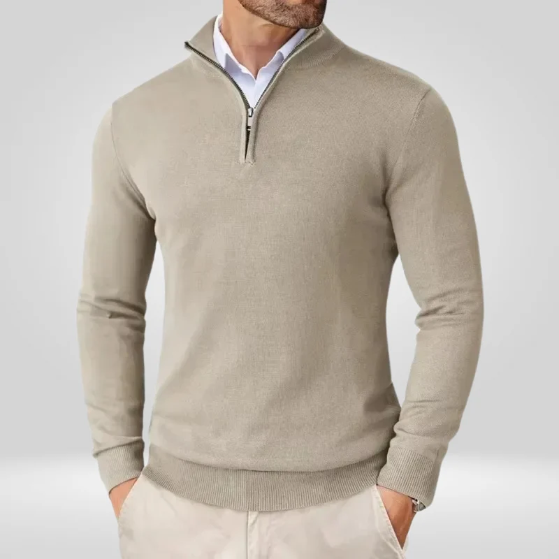 Herren Pullover | Reißverschlusskragen schmale Linienführung