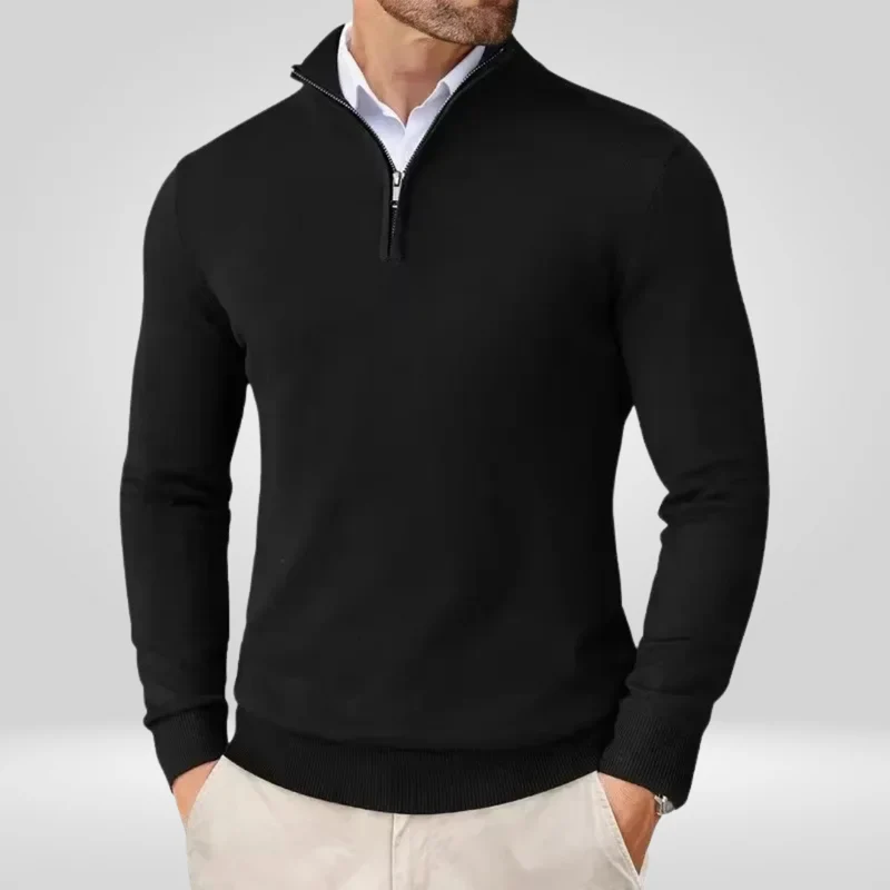 Herren Pullover | Reißverschlusskragen schmale Linienführung