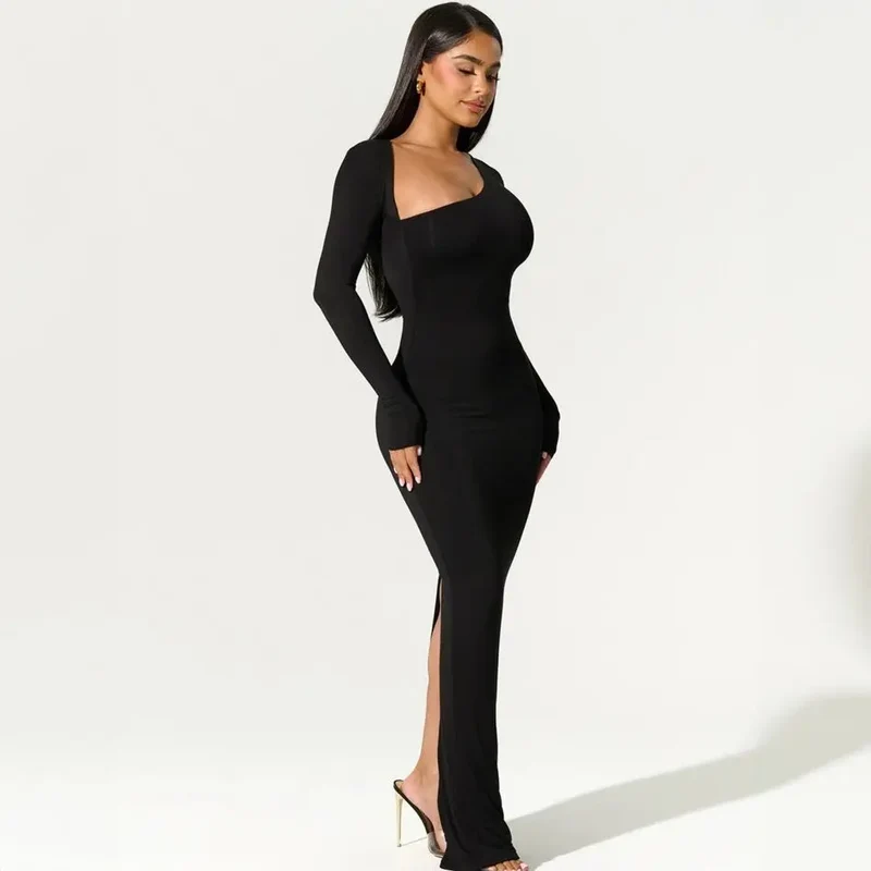 Damen-Maxikleid mit fließender Länge | klare Silhouette
