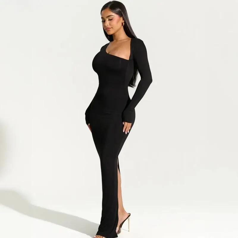 Damen-Maxikleid mit fließender Länge | klare Silhouette