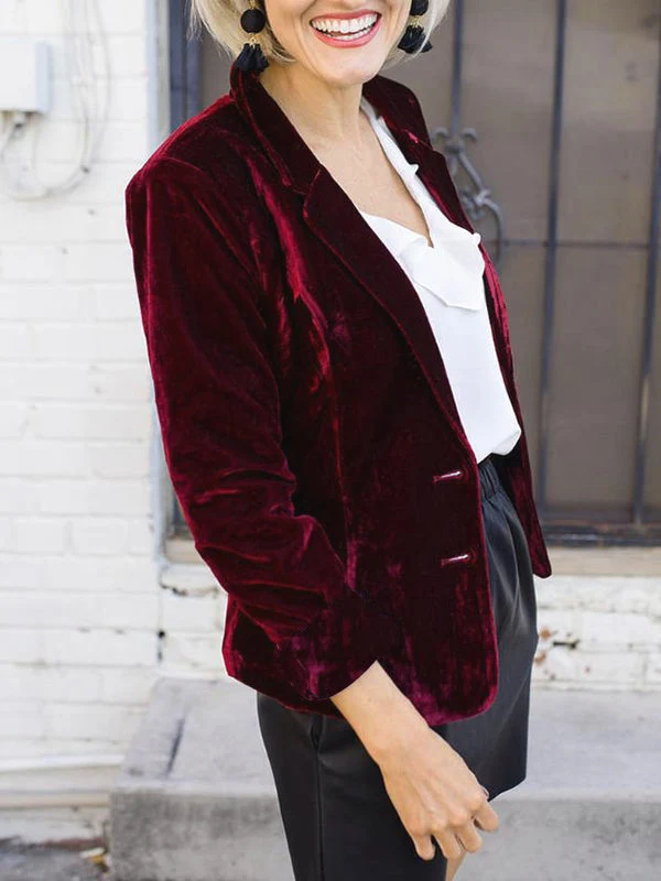 Damen-Blazer mit Samtoberfläche | strukturierte Ausführung