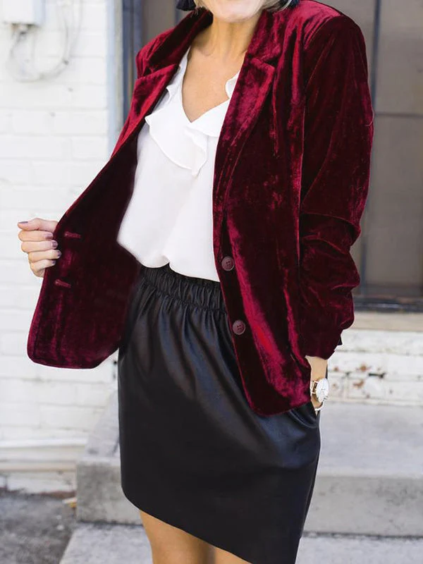 Damen-Blazer mit Samtoberfläche | strukturierte Ausführung