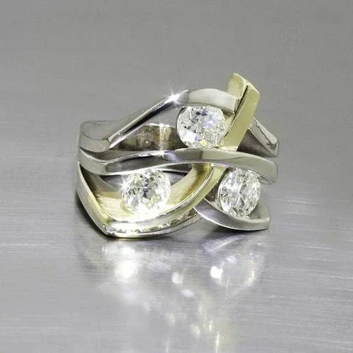 Vintage Zirkonia Gold & Silber Ring