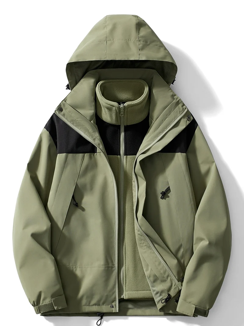 Herren-Winterjacke mit kapuzendesign | 3-in-1-Ausführung