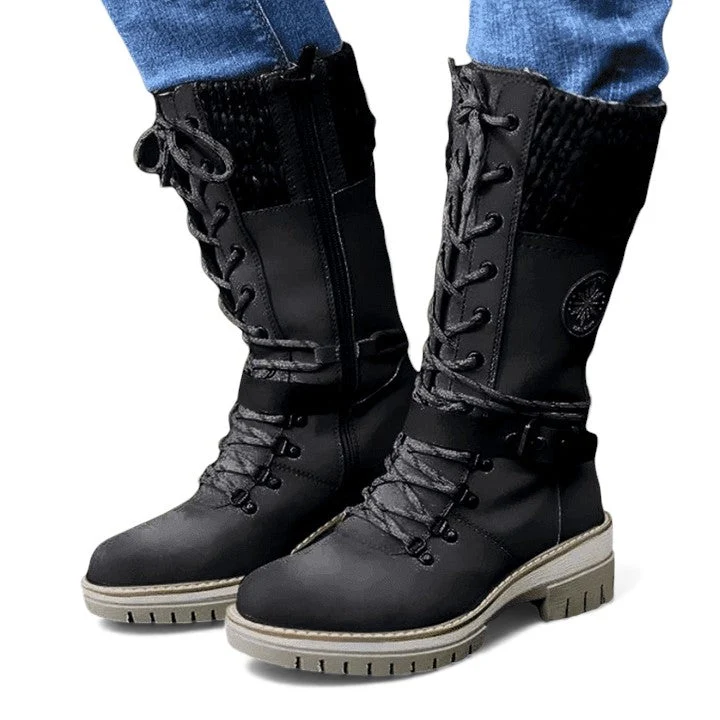 Damen-Schnürstiefel mit mittlerer schafthöhe | Wintertauglich