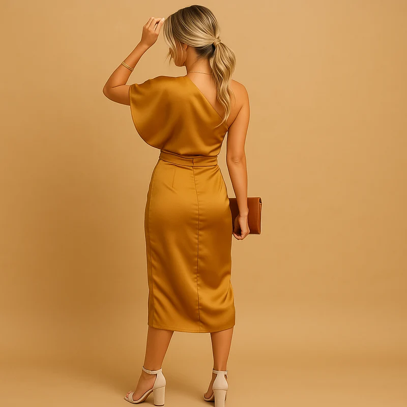 Damenkleid mit regulärer Form | Mittel­lange Ausführung