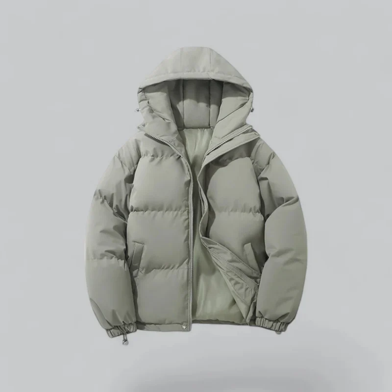 Herrenwinterjacke mit Kapuze | Reißverschlussform