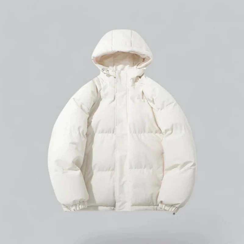 Herrenwinterjacke mit Kapuze | Reißverschlussform