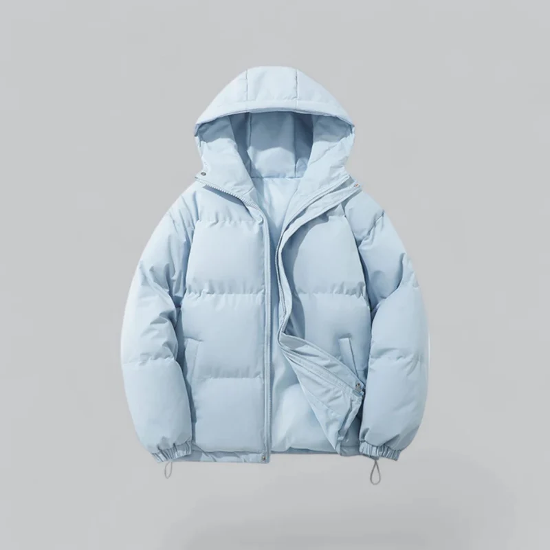 Herrenwinterjacke mit Kapuze | Reißverschlussform