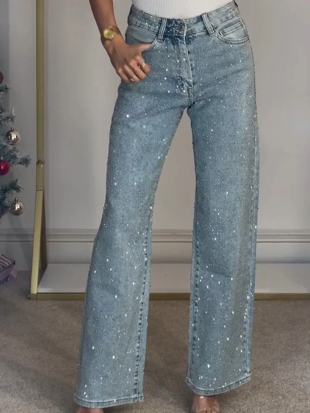 Damenjeans mit Glanzoptik | Gerade Form