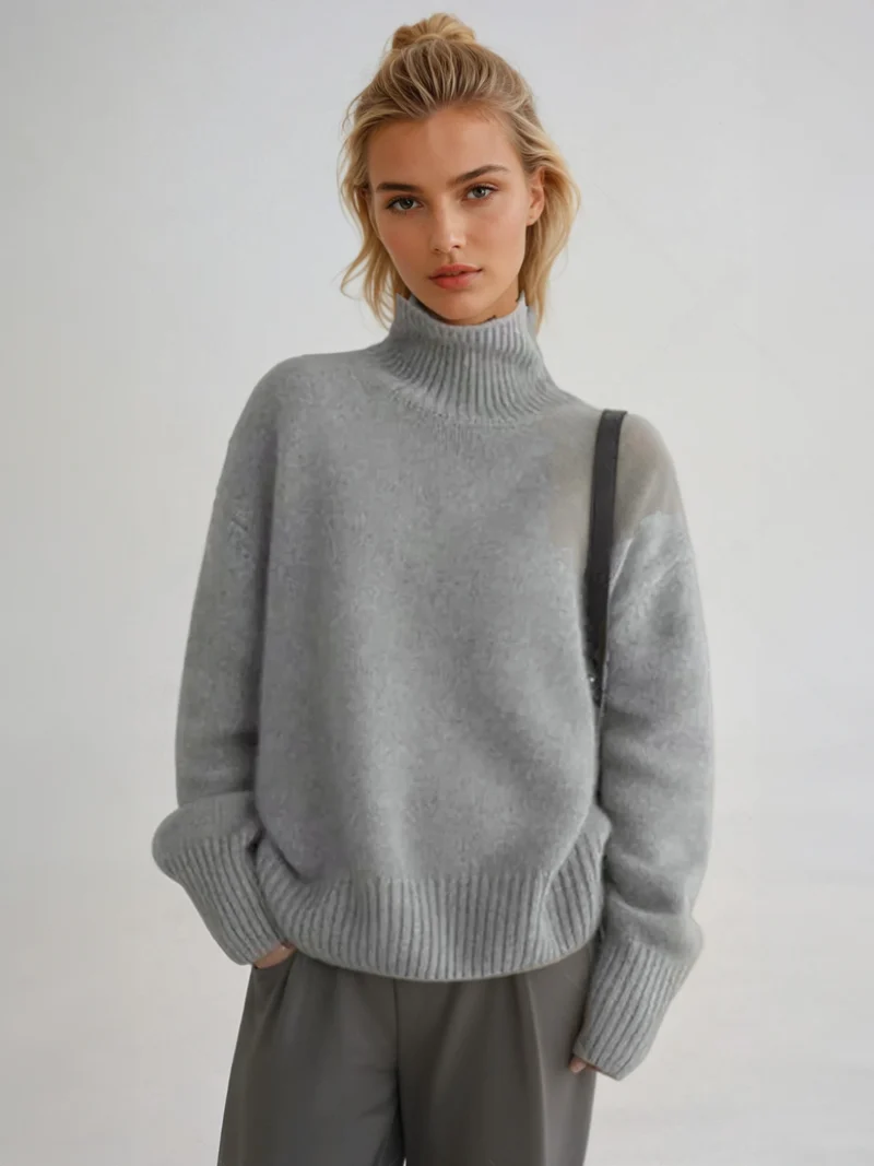 Rollkragenpullover für Damen | Normale Passform