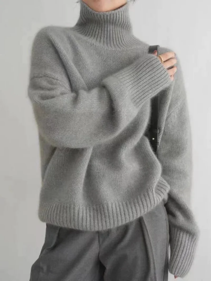 Rollkragenpullover für Damen | Normale Passform