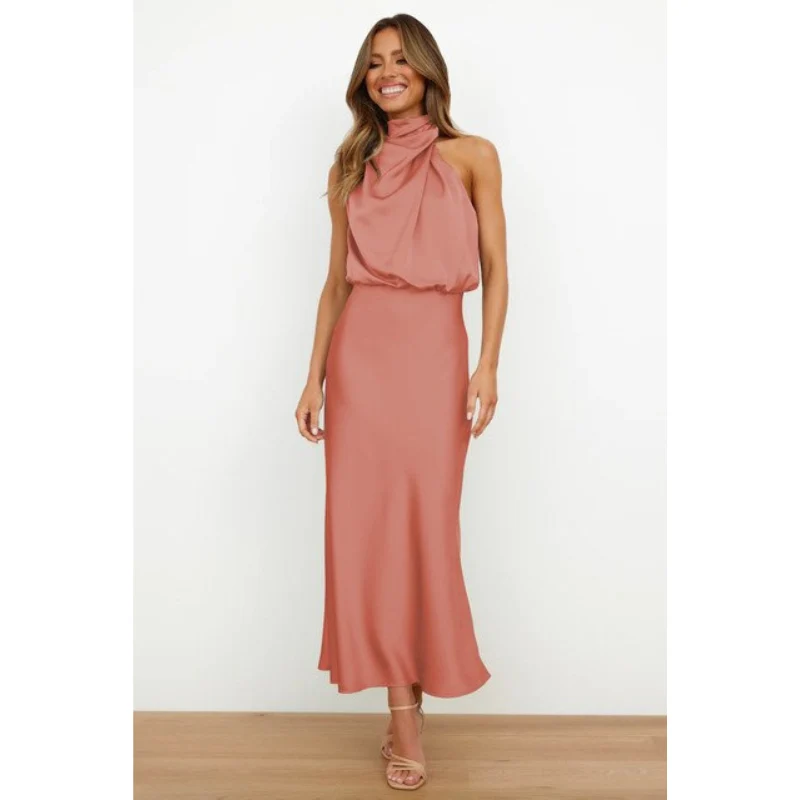 Damen-Abendkleid mit Neckholder-Ausschnitt | Midi-Länge