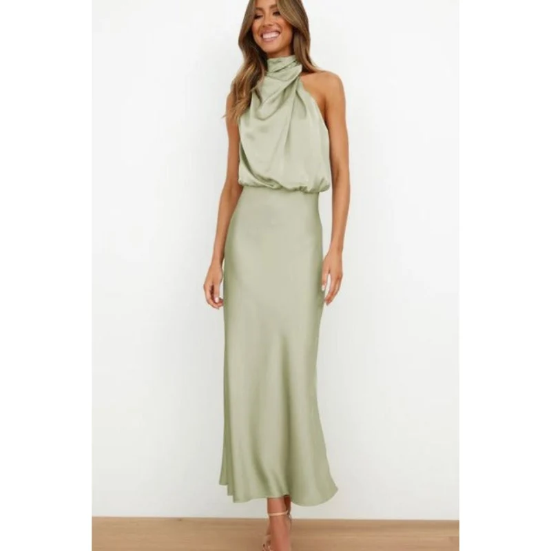 Damen-Abendkleid mit Neckholder-Ausschnitt | Midi-Länge