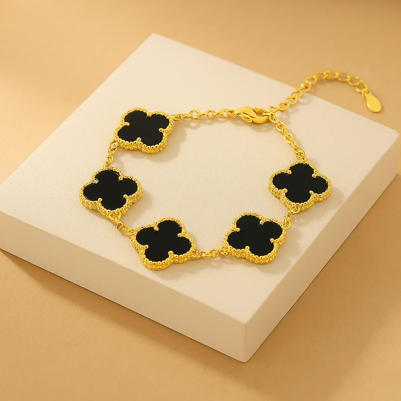 Kleeblatt Armband aus Gold