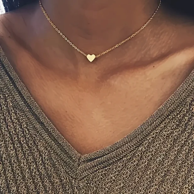 Herz Anhänger aus Silber & Gold mit Halskette