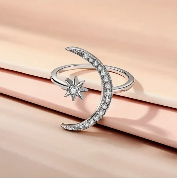 Mond & Stern Diamant Ring aus Silber