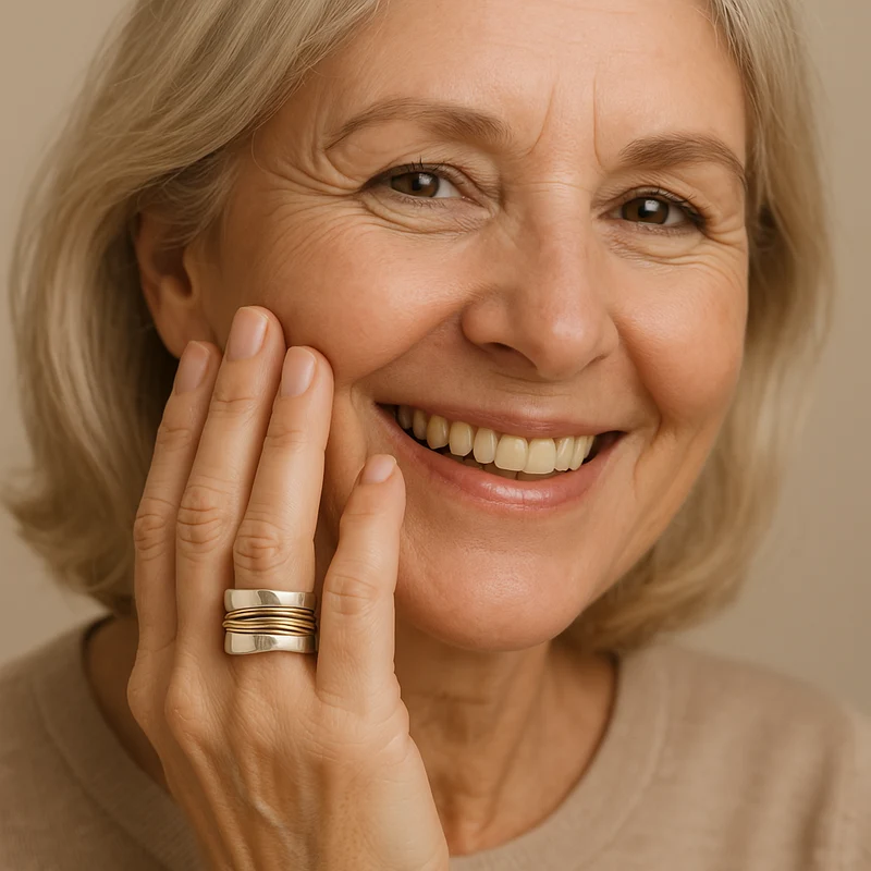 Silberner Ring mit goldenen Fäden