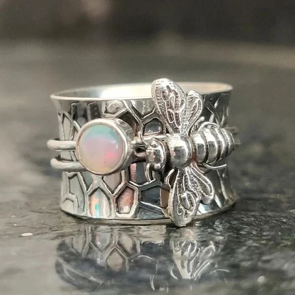 Biene Edelstein Meditation Spinner Ring