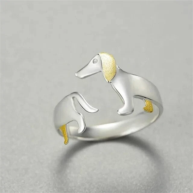 925 Sterling Silber Dackel Ring