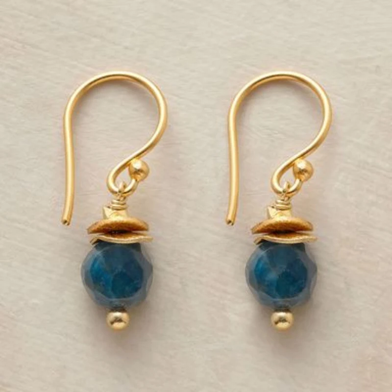 Vintage Blaue Laterne Goldene Ohrringe