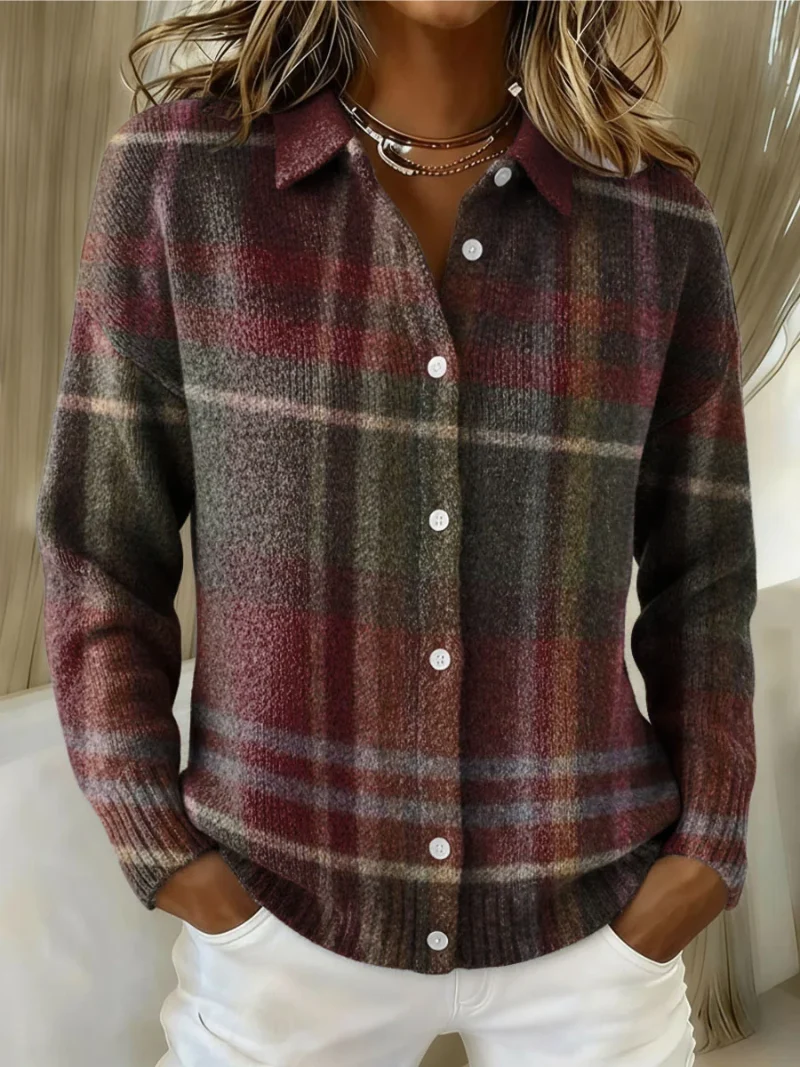 Emily – Kariertes Strickbluse