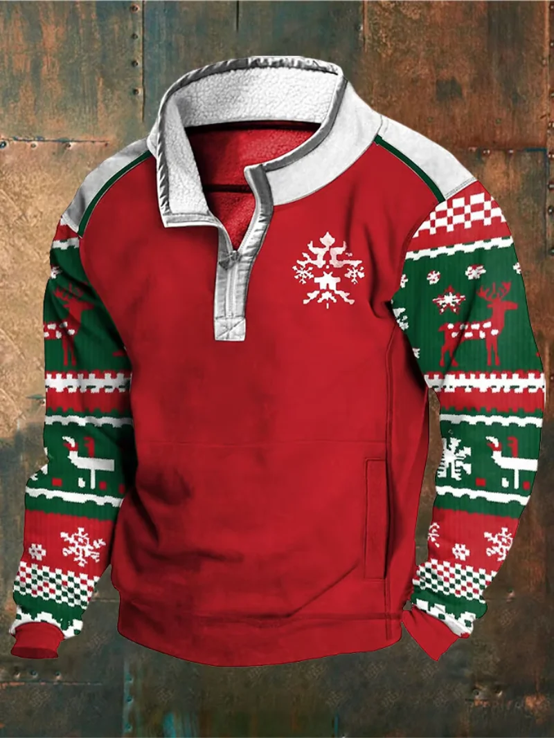 Dario - Warmer Weihnachts-Pullover mit Rentiermuster