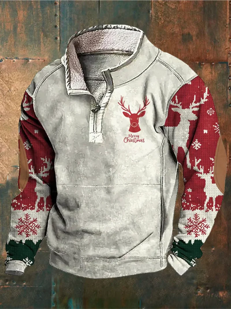 Sven - Winterpullover mit Rentierdruck