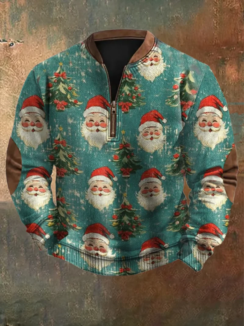 Mateo - Weihnachtspullover mit Weihnachtsmann-Print