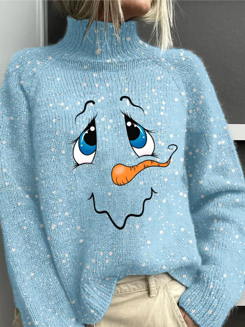 Tessa - Weihnachtspullover mit Schneemann-Gesicht