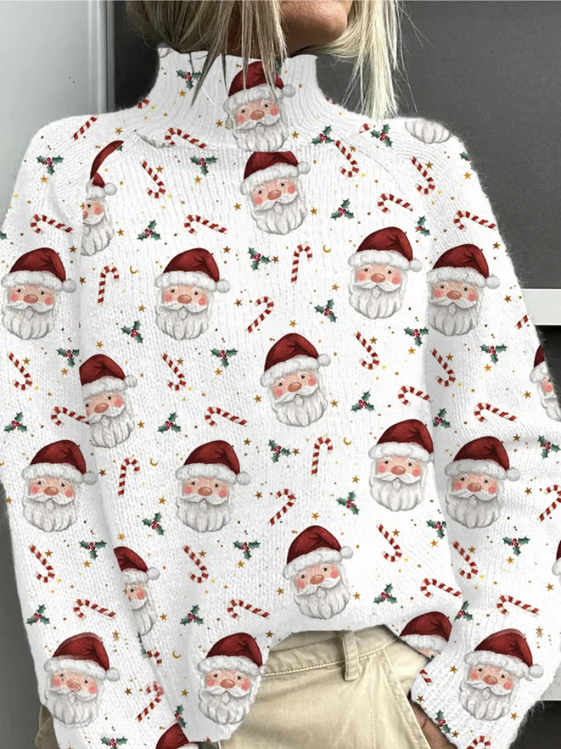 Romy - Weihnachts-Pullover mit Weihnachtsmann-Print