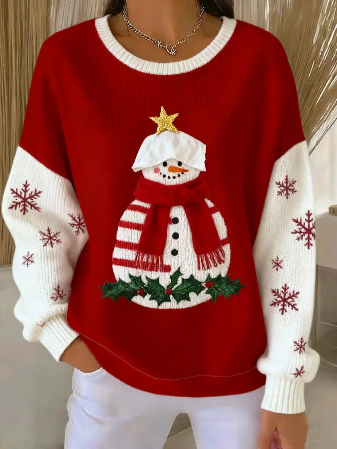 Sanne - Weihnachtspullover mit Schneemann-Design
