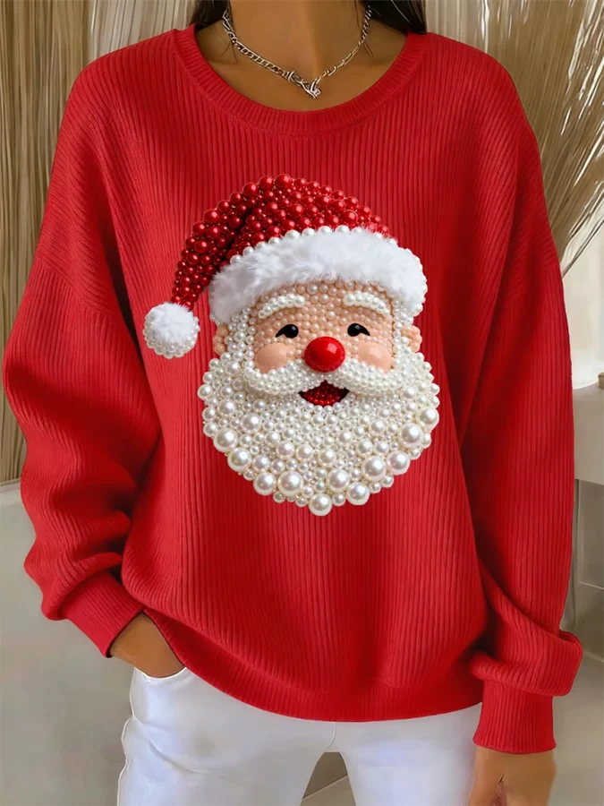 Isa - Weihnachts-Pullover mit funkelndem Weihnachtsmann
