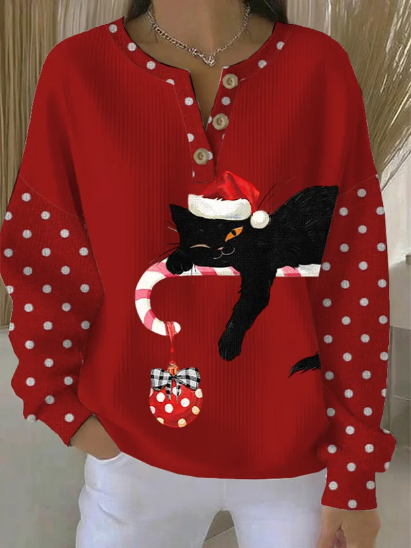 Mila - Weihnachtspullover mit Katze